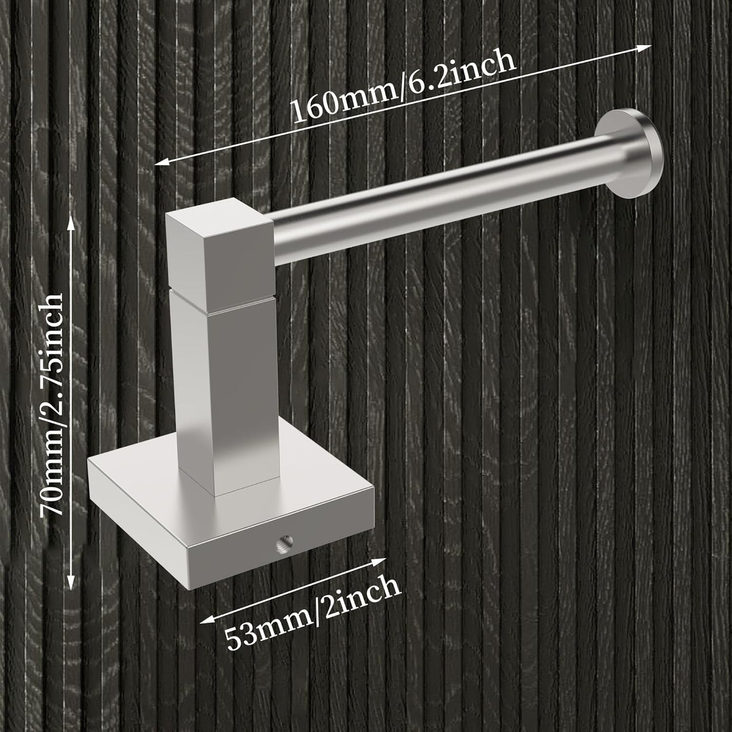 RUACQ Toilet Paper Holder Stand with Toilet Brush and Holder Set, 304 Stainless Steel Bathroom Toilet Tissue Paper Roll Holder Free Standing, Weighted Base, Heavy Duty (Matte Black)