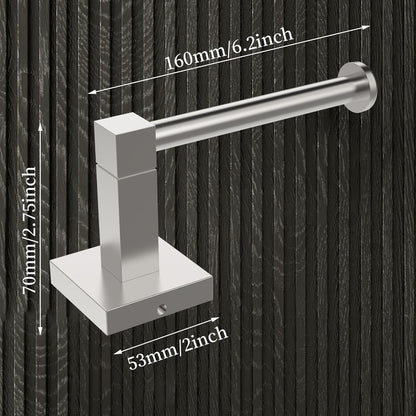 RUACQ Toilet Paper Holder Stand with Toilet Brush and Holder Set, 304 Stainless Steel Bathroom Toilet Tissue Paper Roll Holder Free Standing, Weighted Base, Heavy Duty (Matte Black)