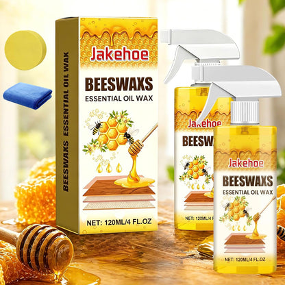 Beeswax Wood Polish for Dull Furniture Care, Non-greasy Wood Cleaner & Shine Enhancer, Easy Spray & Wipe for Cabinets, Tables & Finished Wood Surfaces (1 pcs)