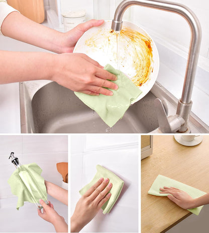 KitchLife Microfiber Cleaning Cloth Roll - Tear-Away Reusable Microfiber Paper Towels, Lint-Free, Washable, 20 Sheets for Kitchen, Car, Dishes, and Sensitive Surfaces (Pink)