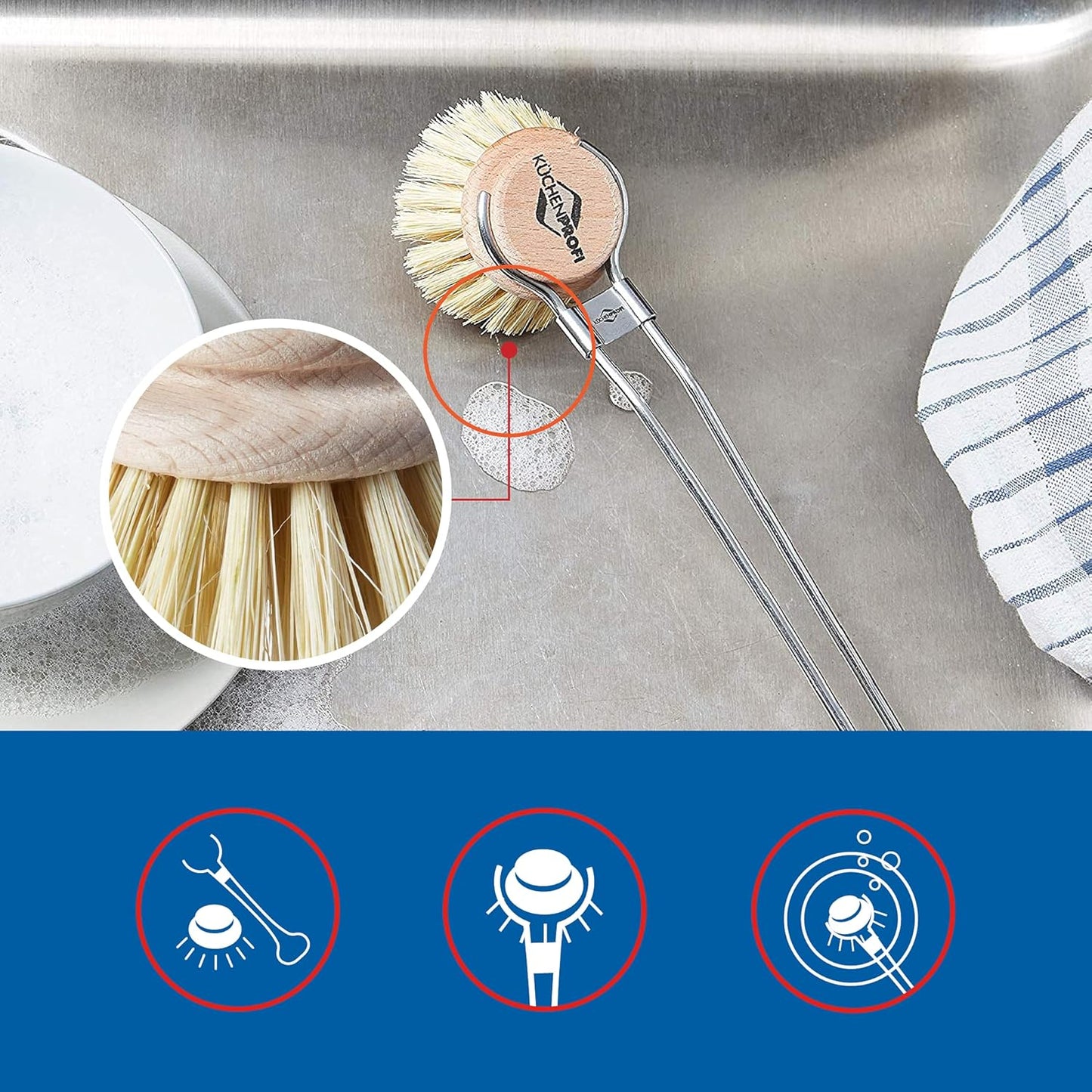 Küchenprofi Classic Dishwashing Brush, Stainless Steel, K1109432800