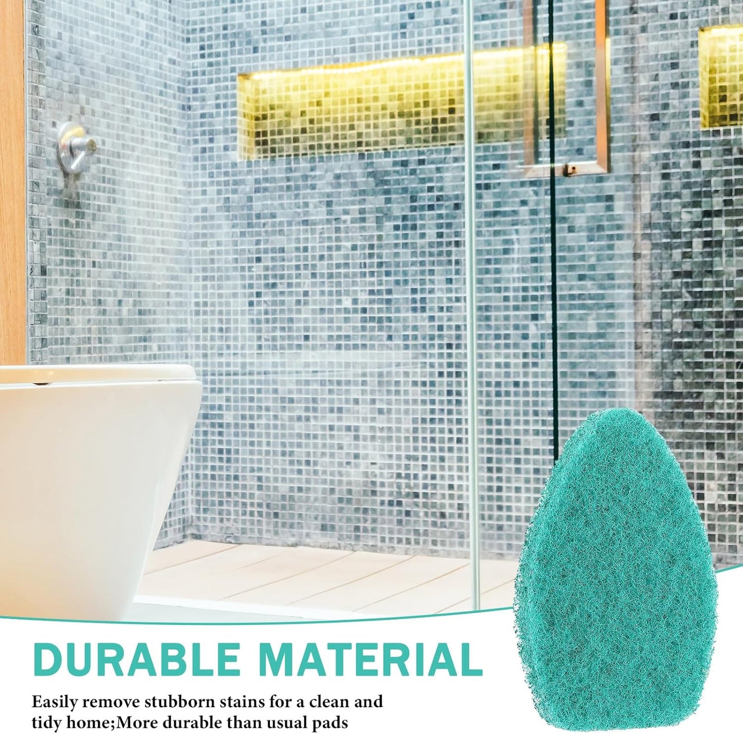 Baderke 4 Pcs Tub Tile Scrubber Cleaning Brush Pads (Without Handle) Brush Non-Scratch Scouring Pads for Shower Bathroom Buildup Toilet Wall Floor (Orange)