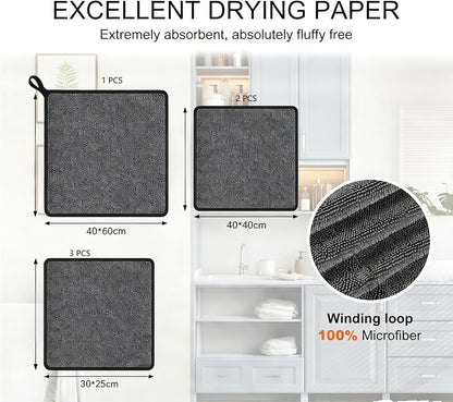 Cleaning Wipes Cloths,5pcs Cleaning Drying Towels,Shower Doors Drying Towels,12 * 10” Streak Free Glass Window Car Mirror Super Absorben Microfiber Cleaning Cloths Cleaner(5pcs grey12*10”)
