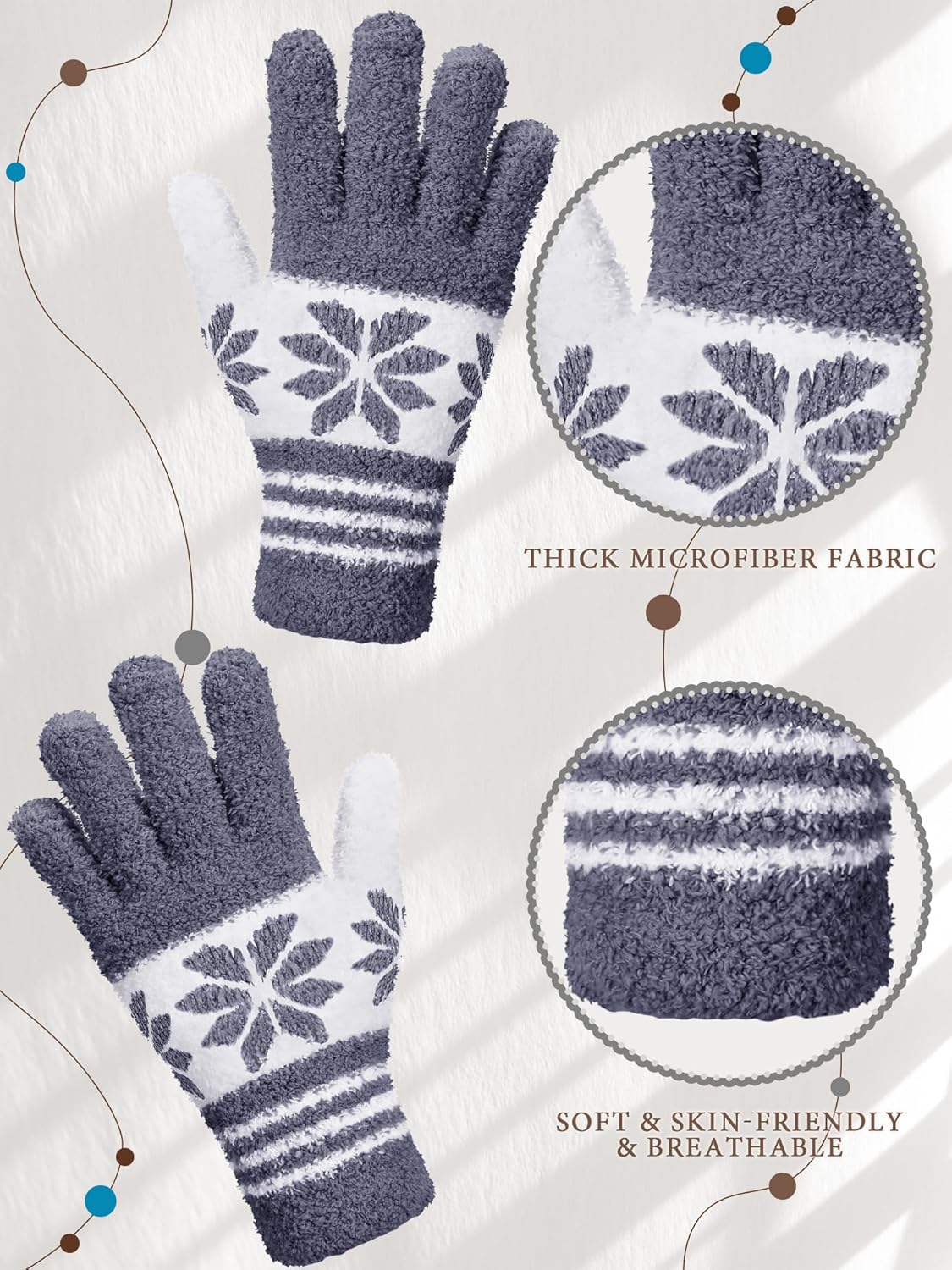 Patelai 3 Pairs Microfiber Plant Dusting Gloves Leaf Cleaning Gloves for Indoor Plants, Blinds, Furniture, House (Green Yellow,Blue,Pink,Medium)