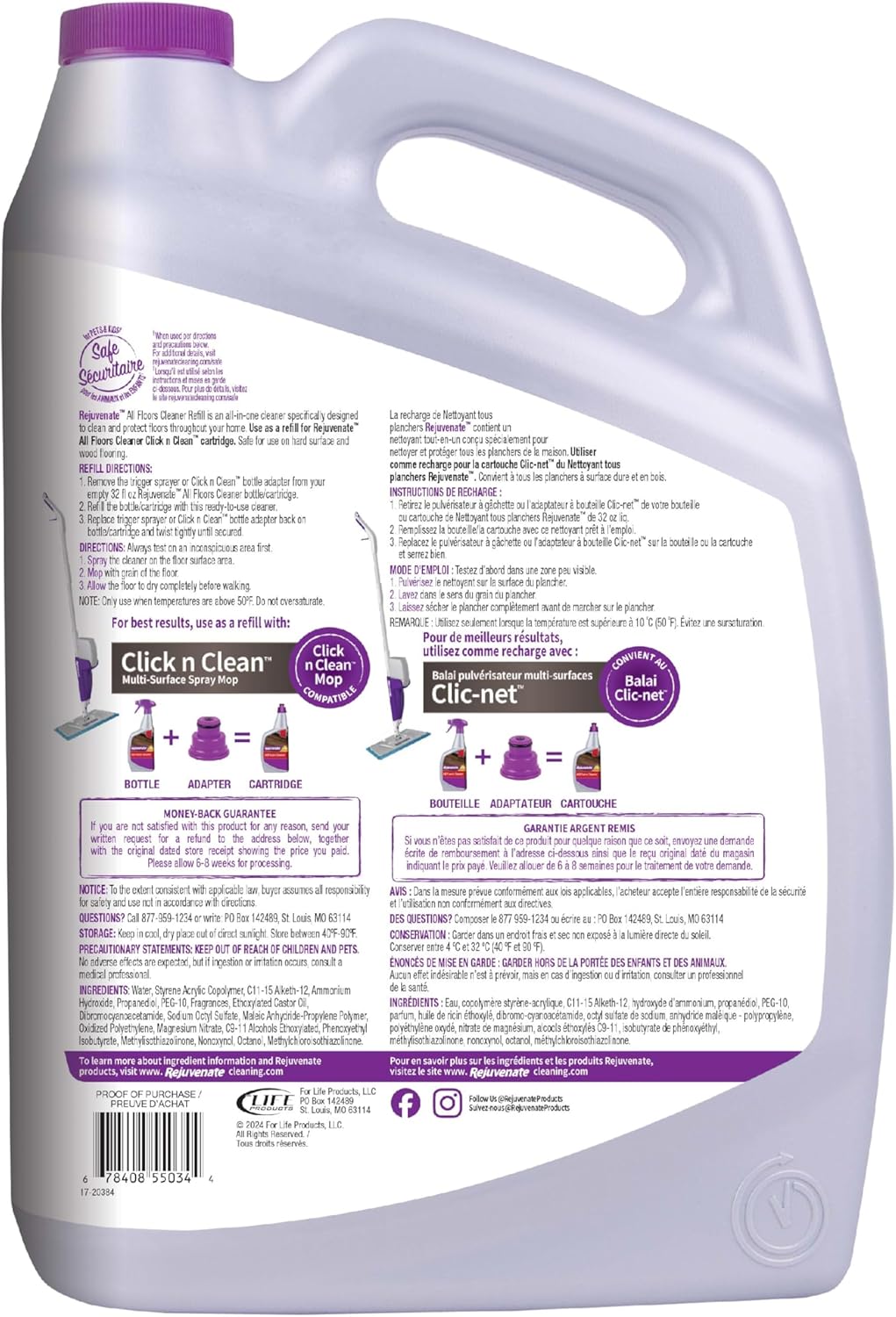 Rejuvenate All Floors Cleaner, 32 Ounces, Breaks Down Dirt and Grime, Cleans and Protects Floors Throughout Your Home, Including Sealed Hardwood, Tile, Vinyl, Laminate and More