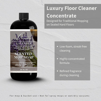 Lapew Santal Scented Mop Soap - Luxury Floor Cleaner Concentrate for Mopping Tile, Laminate, Vinyl & Hardwood | Streak-Free, Low-Foam | 36 oz - Colors C