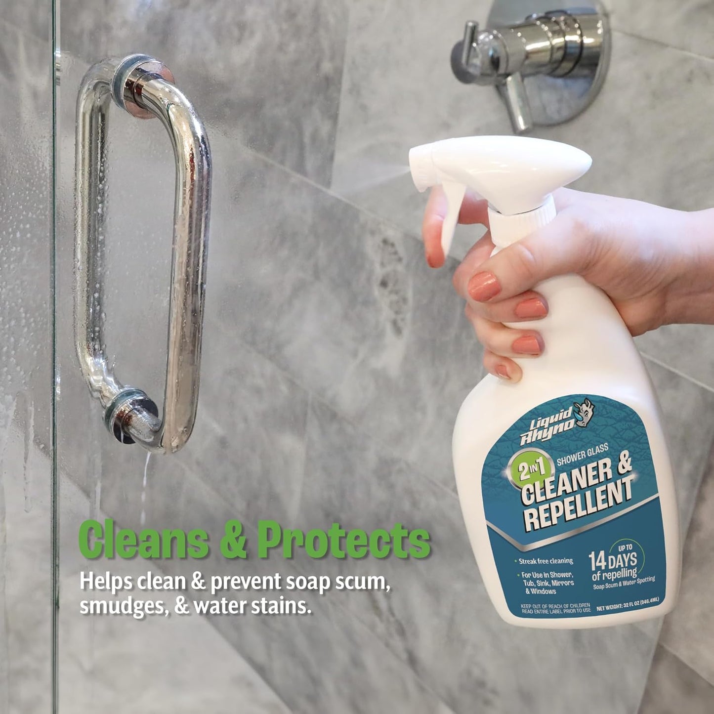 Danco Liquid Rhyno 2-in-1 Shower Glass Cleaner & Repellent