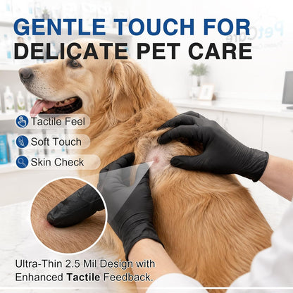 Schneider Black Nitrile Gloves, Powder Free, Disposable Gloves Latex Free for Medical Exam, Food Prep & Cleaning