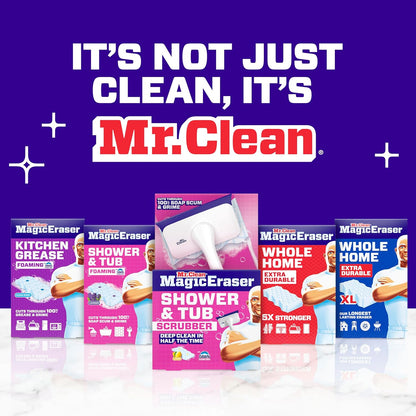 Mr. Clean Magic Eraser Sponge, All Purpose Cleaner, Cleaning Scrubber, Wall, Sneaker, Kitchen, Bathroom, Shower Cleaner, Cleaning Supplies, Melamine Sponge, Cleaning Pads, Extra Durable, 10ct