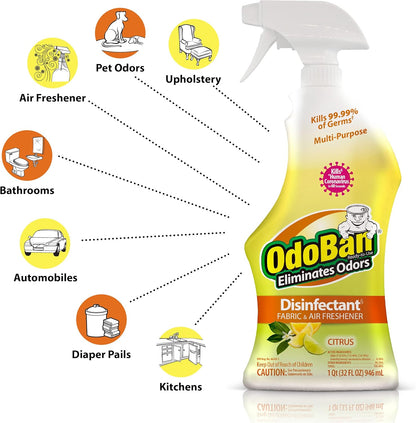 OdoBan Disinfectant Concentrate and Odor Eliminator, Made in the USA, Original Eucalyptus Scent, 1 Gallon