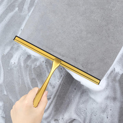 Shower Squeegee for Glass Doors,12-Inch Shower Glass Squeegee, Sliver Shower Squeegee for Shower Doors,Mirror,Windows, with Shower Door Hook and Adhesive Hook