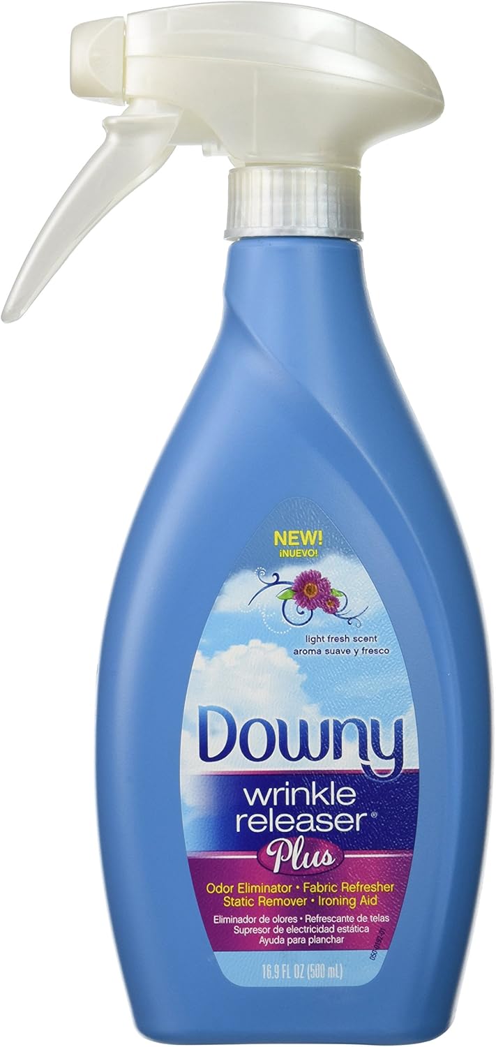 New Trigger Spray Bottle, Wrinkle Remover + Odor Eliminator + Fabric Refresher + Static Remover + Ironing Aid, with New and Improved Sprayer for More Even Mist. (Light Fresh)