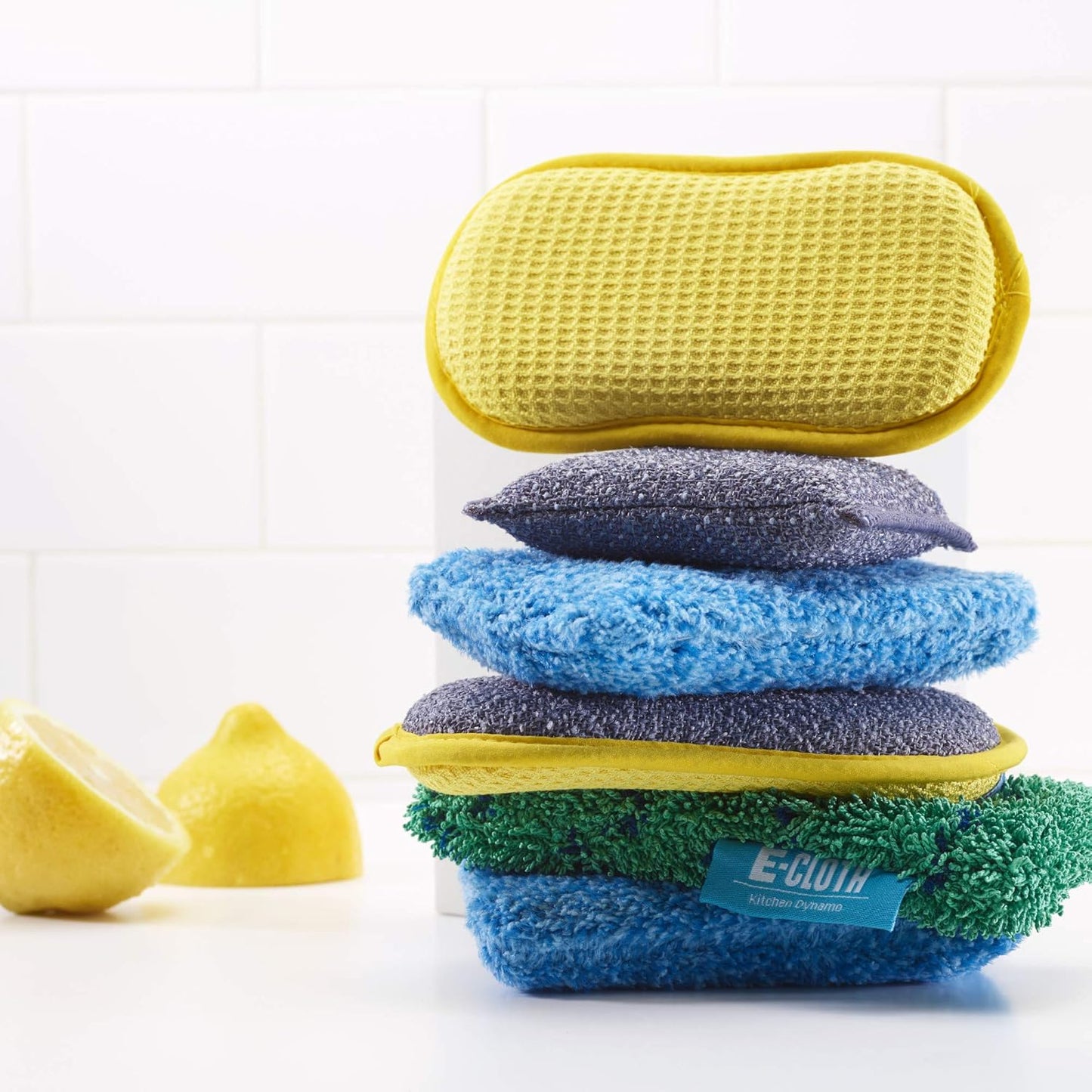 E-Cloth Non-Scratch Scrubbing Pads - Scrubbing Dish Sponges Kitchen Cleaning Kit - Reusable Scrubber Sponges for Dishes and Cleaning - Non-Scratch Scrubbers for Cleaning - 2-Pack