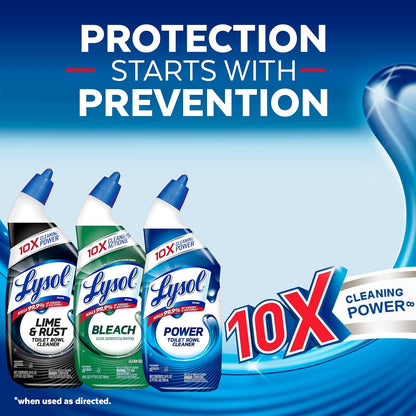 Lysol Power Toilet Bowl Cleaner Gel, for Cleaning and Disinfecting, Stain Removal, 24oz (Pack of 12)