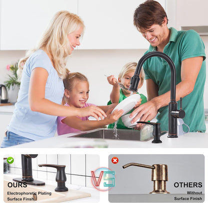 GAGALIFE Kitchen Sink Soap Dispenser Brushed Nickel, Under Sink Soap Dispenser with 40" Silicone Extension Tube Kit,Say Goodbye to Frequent Refills