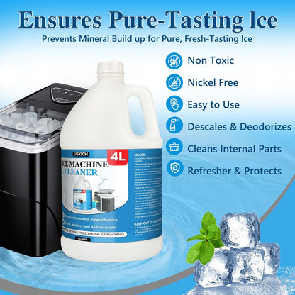 Ice Machine Cleaner Descaler Tablets-36Pack Ice Maker Cleaner Compatible with Frigidaire, Opal, GE Profile, Kitchenaid, Nickel Safe Scale Remover for Countertop, Nugget Ice Makers
