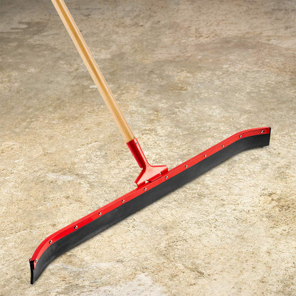 Libman Commercial 954 Heavy-Duty Curved Floor Squeegee with Wooden Handle, 36" Wide (Pack of 6), Black/Gray