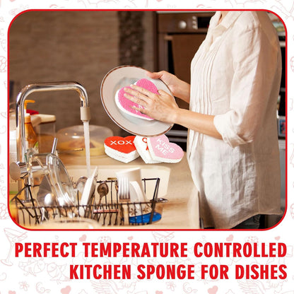 Whaline 8Pcs Starfish Shell Kitchen Sponges Water Absorbing Dish Washing Sponge Summer Sea Snail Starfish Shell Non Scratch Cleaning Scrub Sponges for Summer Home Kitchen Bathroom