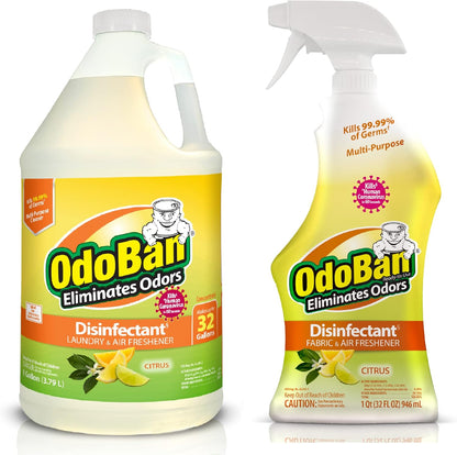 OdoBan Disinfectant Concentrate and Odor Eliminator, Made in the USA, Original Eucalyptus Scent, 1 Gallon