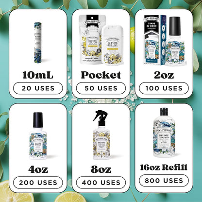 Poo-Pourri Before-You-Go Toilet Spray, Fresh Sea Salt, 4 Fl Oz, Up to 200 Uses, Bathroom Odor Deodorizer, Plant-Based with Essential Oils, for Home or Work, Sea Salt, Bergamot & Eucalyptus Scent