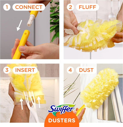 Swiffer Dusters Heavy Duty, Multi-Surface Duster Refills for Cleaning, Lavender, 6 Count