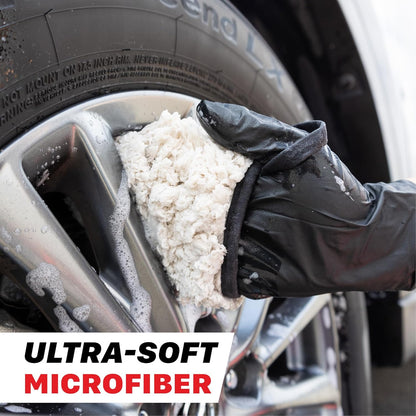 Maxshine Universal 2-Pack Professional Microfiber Wash Mitts – Finger Wheel Mitt & Dusting Mitt Set – Ideal for Small Area Cleaning, Car Washing & Detailing – Premium Auto Detailing Accessories