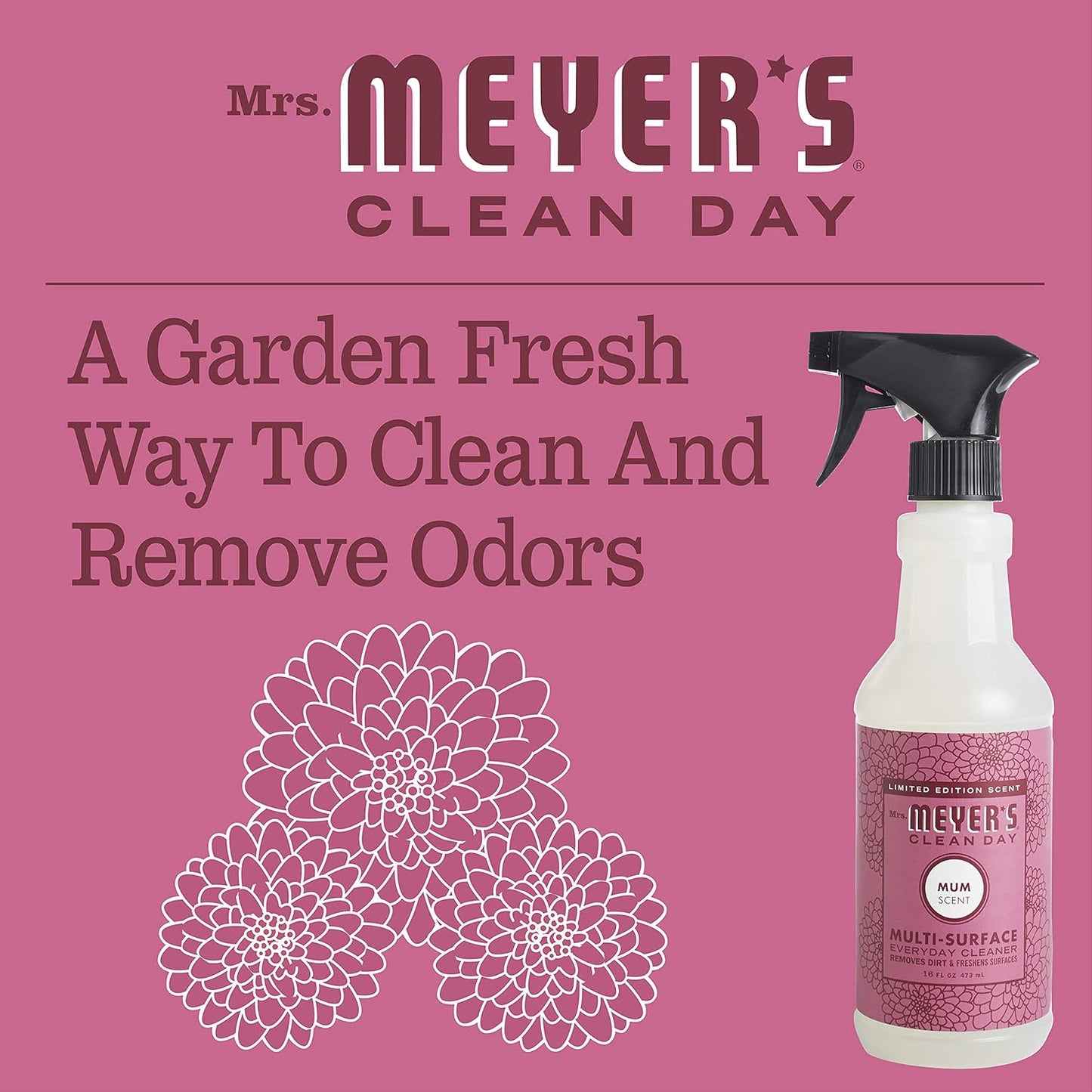 MRS. MEYER'S CLEAN DAY All-Purpose Cleaner Spray, Mum, 16 Fl oz