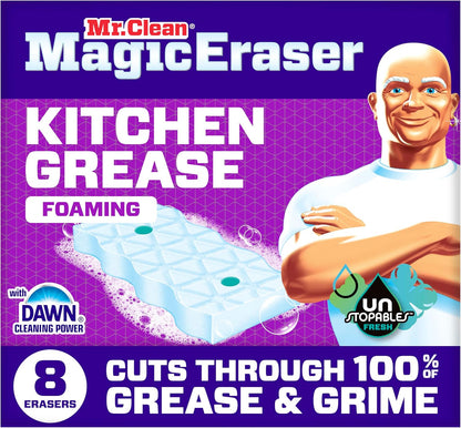 Mr. Clean Magic Eraser Foaming Sponge, All Purpose Cleaner, Dawn Cleaning Power, Wall, Sneaker, Oven Cleaner, Kitchen, Bathroom, Shower Cleaning Supplies, Scrubber, Ultra Foamy, 5ct