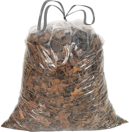 Ultrasac 39 Gallon 1.0 MIL Clear Drawstring Trash Bags - 33" x 40" - Pack of 70 - For Lawn & Leaf