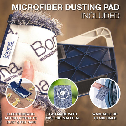 Bona Mop Microfiber Cleaning Pad for Hardwood & Hard Surface Floors - Value 3-Pack - For Use With Bona Mops - Dual Zone Cleaning