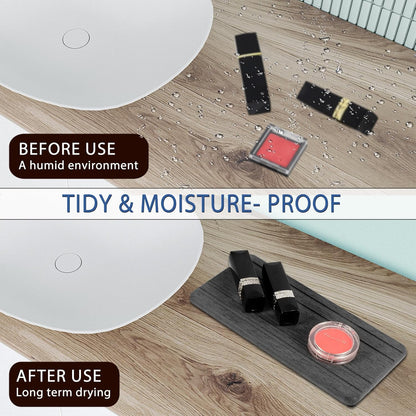 3PCS Water Absorbing Stone Tray, Fast Drying Stone Sink Tray, Stones Soap Trays, Water Absorbent Diatomite Trays, Diatomite Coasters for Kitchen Sink Bathroom Counter, Hand Soap Dish & Holders