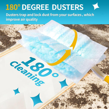Disposable Microfiber Feather Duster Refills, Multi-Surface Duster Compatible with Swiffer Dusters Handle, 60 Count, Unscented