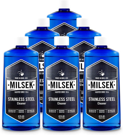 Milsek Stainless Steel Cleaner - Multipurpose Cleaning Supplies for Home and Kitchen Appliances, Sink, Stovetop, Dishwasher, Microwaves and Refrigerators - 12 Fl Oz (Pack of 1)