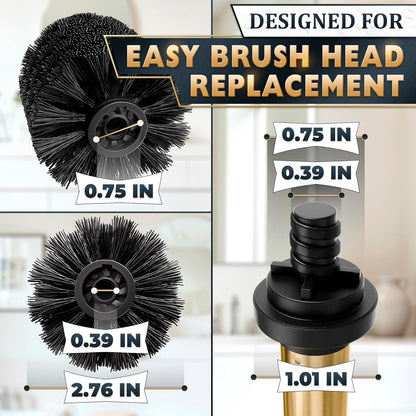 Stylish Stainless Steel Toilet Brush and Holder Set - Silver Toilet Bowl Brush and Holder with Splash Cover, Sturdy Bristles, Corrosion & Scratch Resistant - Elegant Design, Effective Deep Cleaning