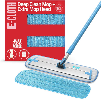 E-Cloth Deep Clean Mop, Microfiber Mop, Perfect Floor Cleaner for Hardwood, Laminate, Tile and Stone Flooring, Washable and Reusable, 100 Wash Promise