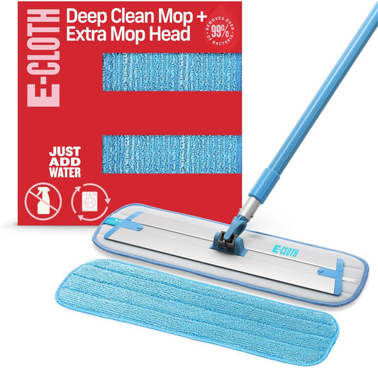 E-Cloth Deep Clean Mop, Microfiber Mop, Perfect Floor Cleaner for Hardwood, Laminate, Tile and Stone Flooring, Washable and Reusable, 100 Wash Promise
