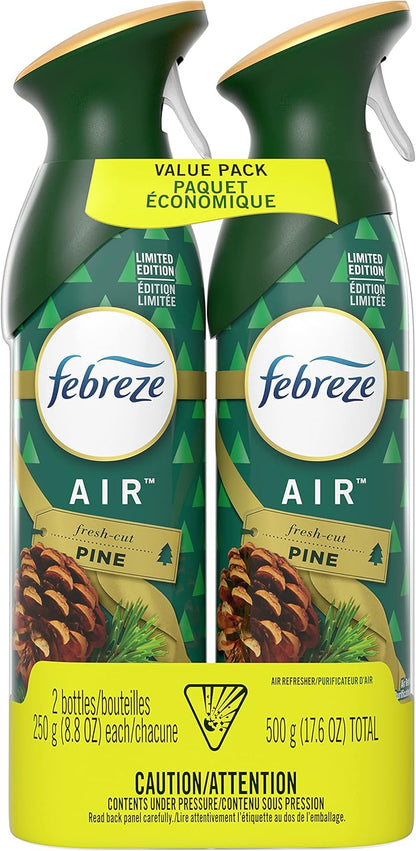Febreze Air Mist Air Freshener Spray, Odor-Fighting Room Spray, Air Fresheners for Home and Bathroom and Kitchen, Aerosol Can, Mountain Scent, Purple, 8.8oz (Pack of 3)