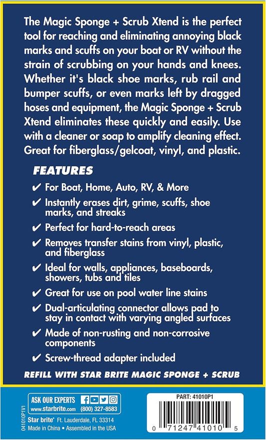 STAR BRITE Ultimate Magic Sponge - Boat Scuff Eraser Melamine Scrubber with Reinforced Core - 2 Pack (041000)