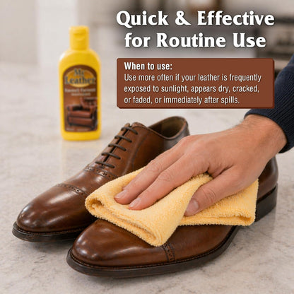 MR. LEATHER Cleaner and Conditioner (8 oz) - Restores & Protects All Leather with Natural Oils - Hydrating and Water-Repelling Cream for Couches, Car Interior, Shoes, and Bags