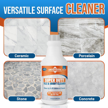 Super Duty Cleaner & Degreaser – Professional Tile & Grout Cleaner Concentrate – No Bleach, No Harsh Fumes, Non-Corrosive, Safe for Floors, Kitchen & Bathroom (32 oz)