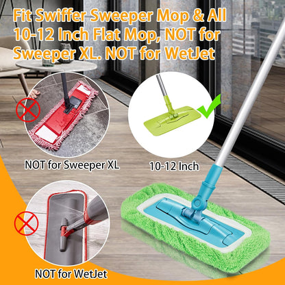 Unoutur Reusable Dry Sweeping Cloths Microfiber Wet Mop Pads Compatible with Swiffer Sweeper Mop Replacement Sweeping Mopping pad Refills for Hardwood Surface Floor Cleaning (4PCS)