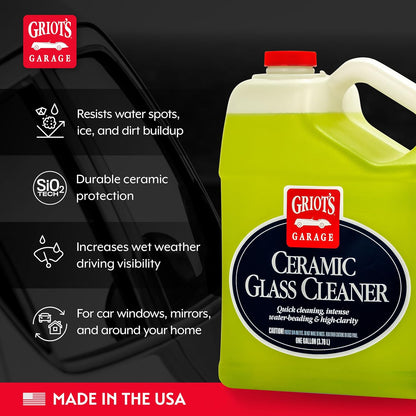 Griot's Garage Ceramic Glass Cleaner Spray for Car Windows, Windshields, Mirrors and Home Use, Cleans and Protects, Streak-Free, 10835, 22oz