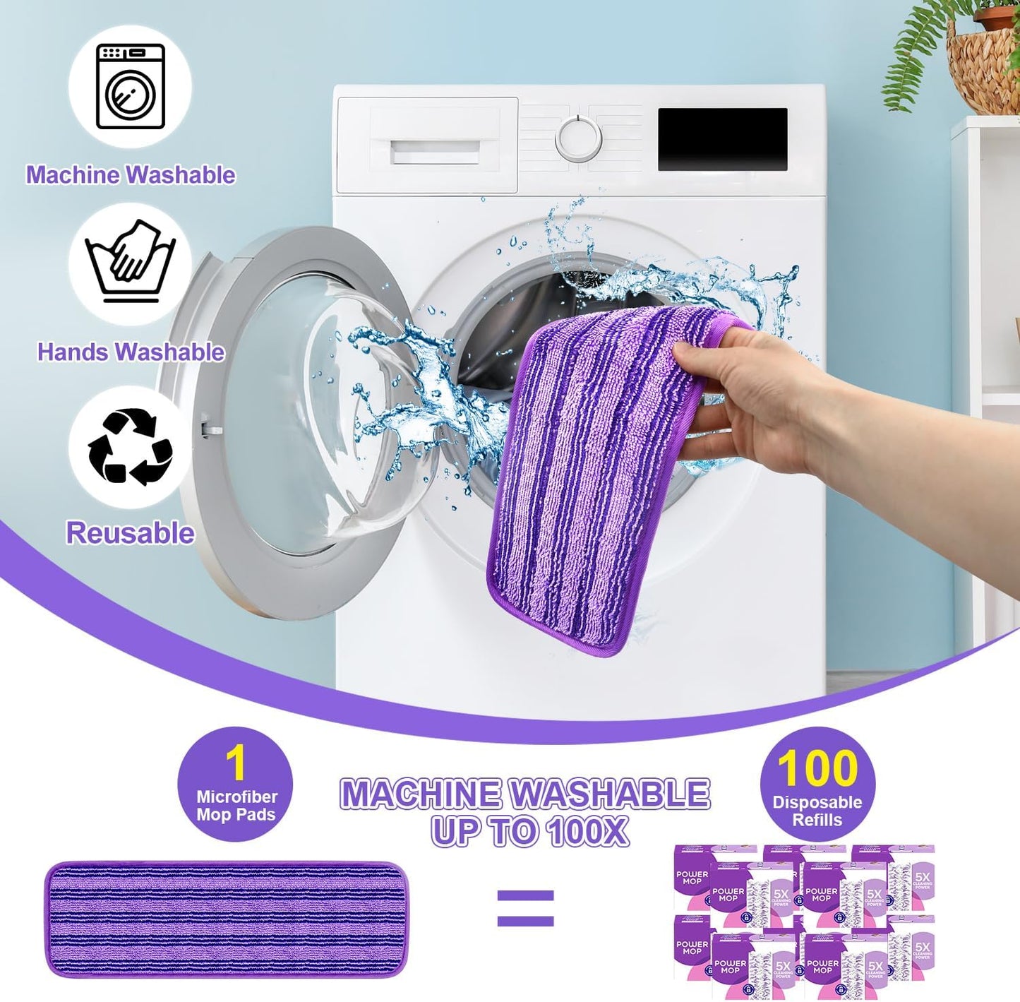 30 Pack Valuable Disposable Mopping Pad Refills Compatible with Swiffer PowerMop, Power Mop Refill Pads Replacements for Swiffer Power Mop Spray Mop Dry&Wet Pads Refills for Multi-Surface Floor Clean