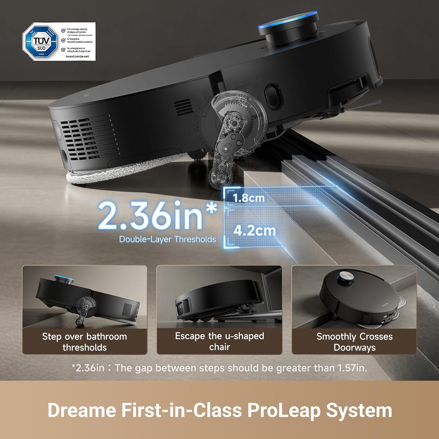 DREAME X50 Ultra Complete Robot Vacuum and Mop with Auto-Empty and Mop Self-Cleaning, 20,000Pa Suction, Obstacle Avoidance and 360° Navigation, Corner to Edge Deep Cleaning, Detangling Brush (Black)