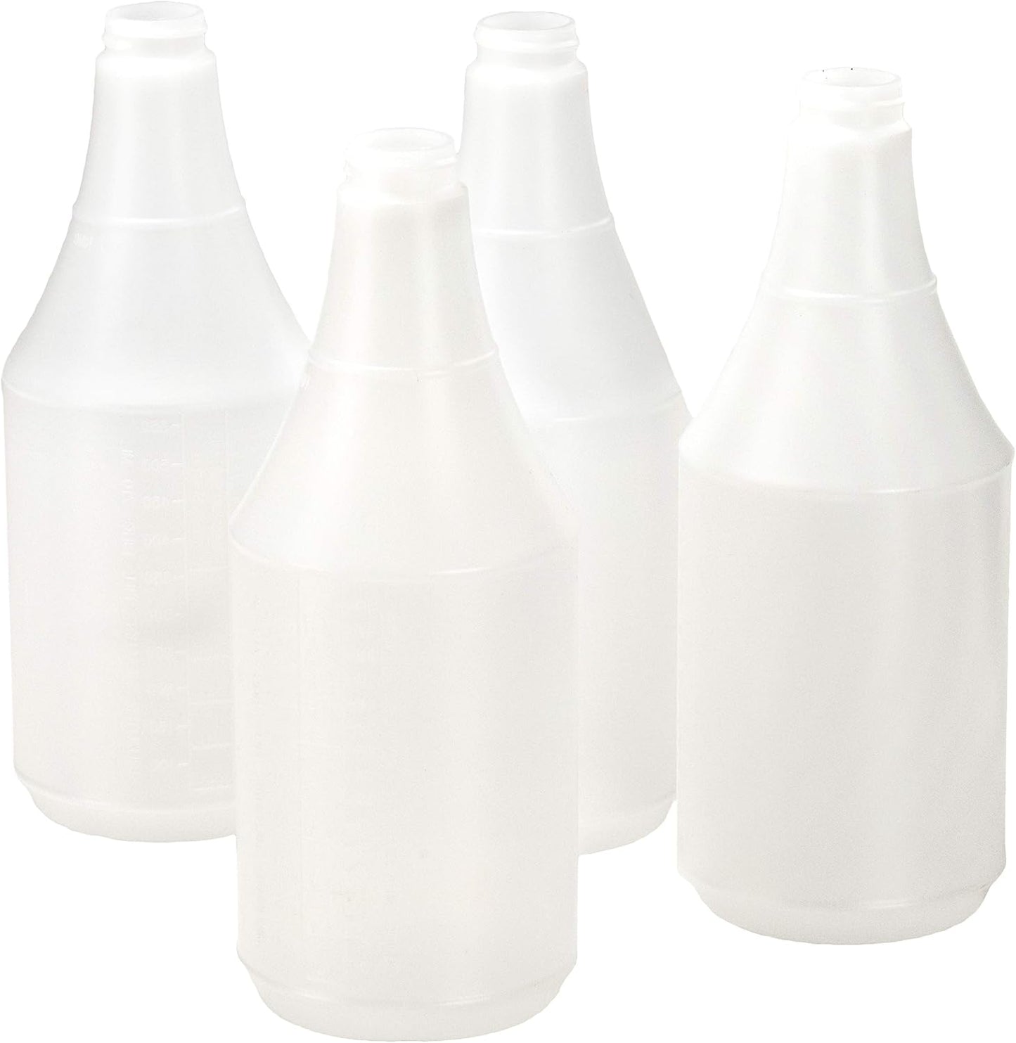 Commercial-Grade Chemical Resistant 24 oz Bottles ONLY 4 Pk Embossed Scale For Measuring. Pair With Industrial Spray Heads For Auto/Car Detailing Janitorial Cleaning Supply or Lawn Care.