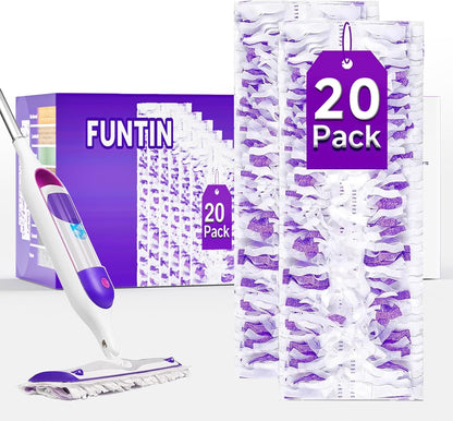 Funtin Power Mop Pads for Swiffer PowerMop, Unscented Disposable Mop Refills, Thickened Multi-Surface Replacement Mopping Pad, Dry & Wet Use for Floor Cleaning (40 Packs)