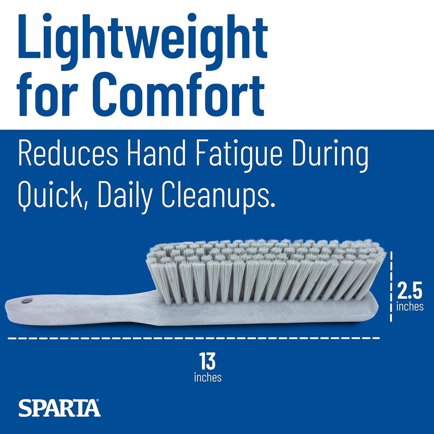 SPARTA Handheld Soft Counter Brush 8 Inch Bristle Span, Multi-Use Dust Brush with 5 Inch Handle for Tables, Countertops, and Delicate Surfaces, Polyester, Orange