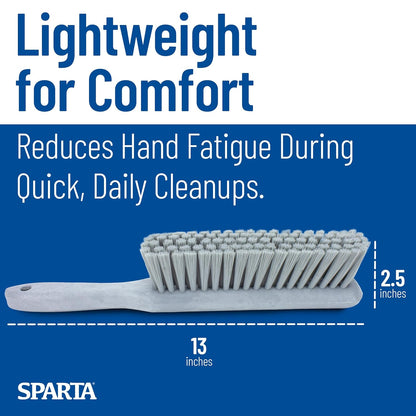 SPARTA Handheld Soft Counter Brush 8 Inch Bristle Span, Multi-Use Dust Brush with 5 Inch Handle for Tables, Countertops, and Delicate Surfaces, Polyester, Orange