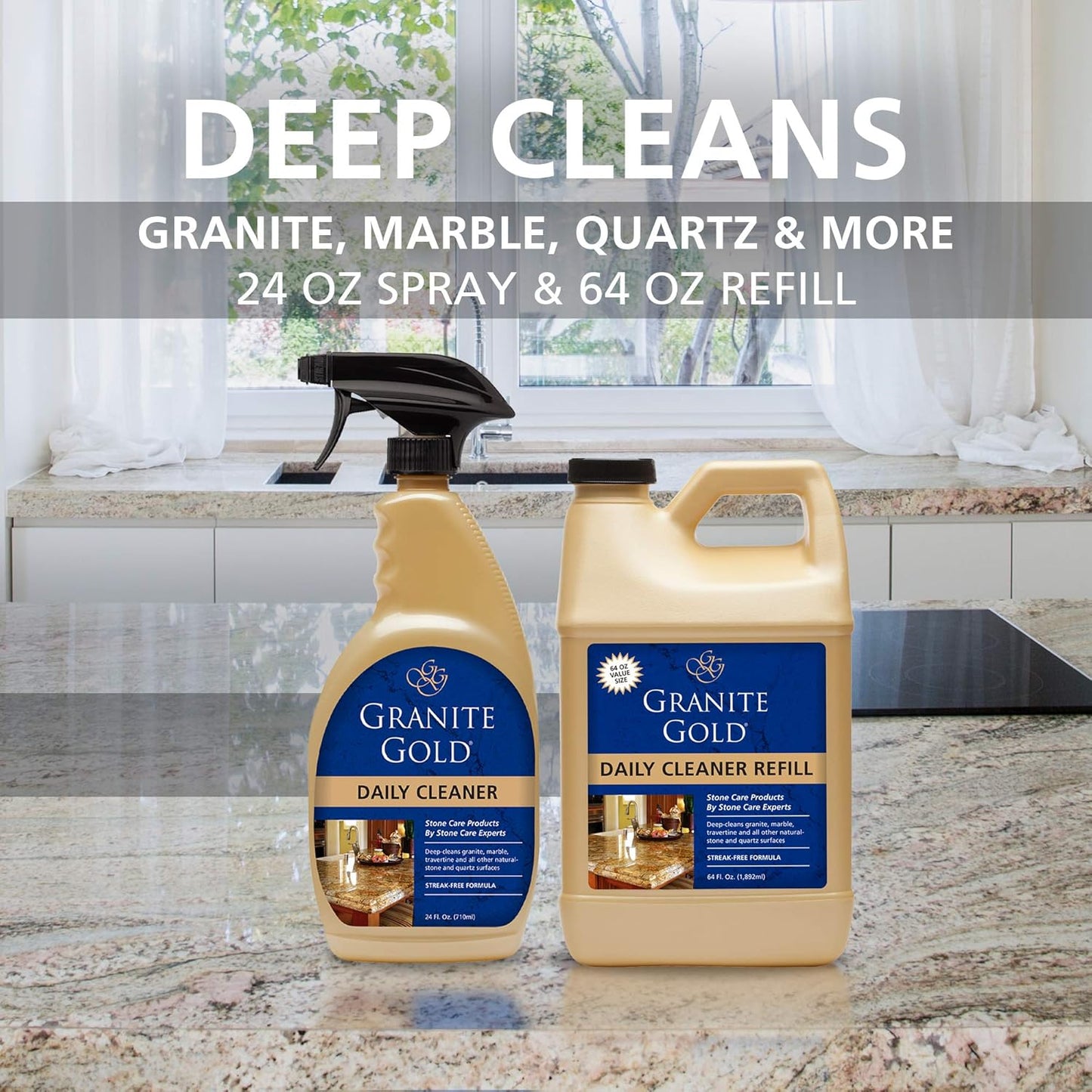 Granite Gold Daily Cleaner for Granite, Marble & Other Natural Stone & Quartz Surfaces, 32 Ounces