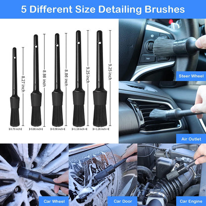 TTRCB 27Pcs Car Detailing Kit, Car Cleaning Kit, Car Detailing Brush Set, Drill Brush Set, Car Detailing Brushes, Car Wash Kit, Car Accessories, Car Cleaning Supplies for Interior, Exterior, Wheels